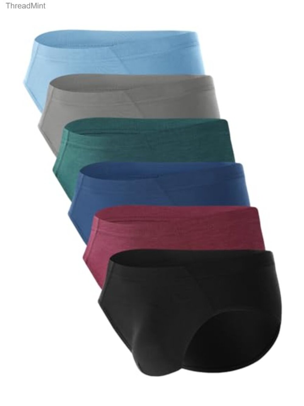 Men's Bamboo Viscose Briefs Breathable 3D Pouch Tagless Underwear